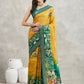 Janasya Mustard Silk Blend Ethnic Motifs Printed Saree | Swadesiicart