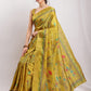 Janasya Green Silk Blend Ethnic Motifs Printed Saree | Swadesiicart