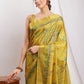 Janasya Green Silk Blend Ethnic Motifs Printed Saree | Swadesiicart