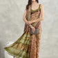Janasya Burgundy Silk Blend Paisley Printed Saree | Swadesiicart