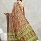 Janasya Burgundy Silk Blend Paisley Printed Saree | Swadesiicart