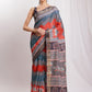 Janasya Multicolor Silk Blend Chevron Printed Saree | Swadesiicart