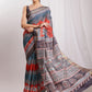 Janasya Multicolor Silk Blend Chevron Printed Saree | Swadesiicart