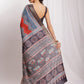 Janasya Multicolor Silk Blend Chevron Printed Saree | Swadesiicart