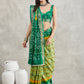 Janasya Mustard & Green Silk Blend Bandhani Printed Saree | Swadesiicart