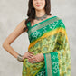 Janasya Mustard & Green Silk Blend Bandhani Printed Saree | Swadesiicart