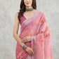 Janasya Mauve Linen Blend Floral Printed Saree | Swadesiicart