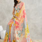 Janasya Multicolor Georgette Floral Printed Saree | Swadesiicart