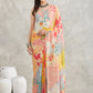 Janasya Multicolor Georgette Floral Printed Saree | Swadesiicart
