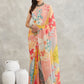 Janasya Multicolor Georgette Floral Printed Saree | Swadesiicart