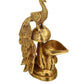 Craftvatika Gold-Toned Brass Diya Oil Lamp Peacock Hanging Diya | Swadesiicart