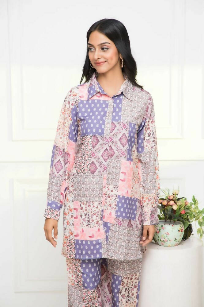 Myshka Multi Printed Bling & Sparkly Co-Ords For Women - Swadesiicart