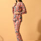 Myshka Women's Multi Printed Coat With Trousers - Swadesiicart