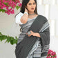 Beatitude Black Cotton Tanchori Handloom Saree