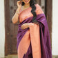 NOZ2TOZ Women Banarasi Silk Woven Saree With Blouse Piece - Purple | Swadesiicart