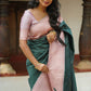 NOZ2TOZ Women Banarasi Silk Woven Saree With Blouse Piece - Teal | Swadesiicart