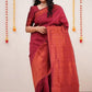 NOZ2TOZ Women Banarasi Silk Woven Saree With Blouse Piece - Maroon | Swadesiicart