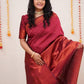 NOZ2TOZ Women Banarasi Silk Woven Saree With Blouse Piece - Maroon | Swadesiicart