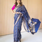 NOZ2TOZ Women Banarasi Silk Woven Saree With Blouse Piece - Blue | Swadesiicart
