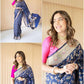 NOZ2TOZ Women Banarasi Silk Woven Saree With Blouse Piece - Blue | Swadesiicart
