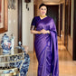 NOZ2TOZ Women Banarasi Silk Woven Saree With Blouse Piece - Blue | Swadesiicart
