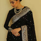 NOZ2TOZ Women Banarasi Silk Woven Saree With Blouse Piece - Black | Swadesiicart