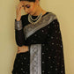 NOZ2TOZ Women Banarasi Silk Woven Saree With Blouse Piece - Black | Swadesiicart