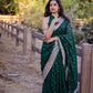 NOZ2TOZ Women Banarasi Silk Woven Saree With Blouse Piece - Green | Swadesiicart