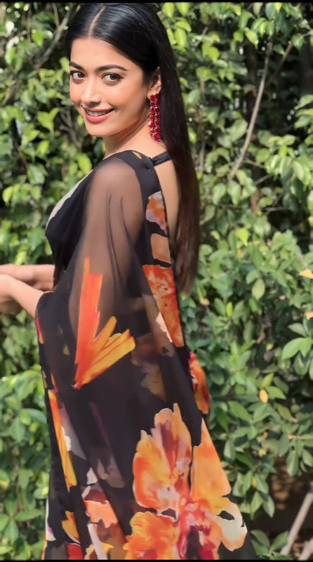 NOZ2TOZ Women Banarasi Silk Woven Saree With Blouse Piece - Black | Swadesiicart