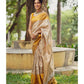 NOZ2TOZ Women Banarasi Silk Woven Saree With Blouse Piece - Cream | Swadesiicart