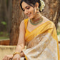 NOZ2TOZ Women Banarasi Silk Woven Saree With Blouse Piece - Cream | Swadesiicart