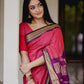 NOZ2TOZ Women Banarasi Silk Woven Saree With Blouse Piece - Pink | Swadesiicart