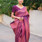 NOZ2TOZ Women Banarasi Silk Woven Saree With Blouse Piece - Wine | Swadesiicart