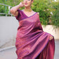 NOZ2TOZ Women Banarasi Silk Woven Saree With Blouse Piece - Wine | Swadesiicart