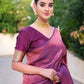 NOZ2TOZ Women Banarasi Silk Woven Saree With Blouse Piece - Wine | Swadesiicart