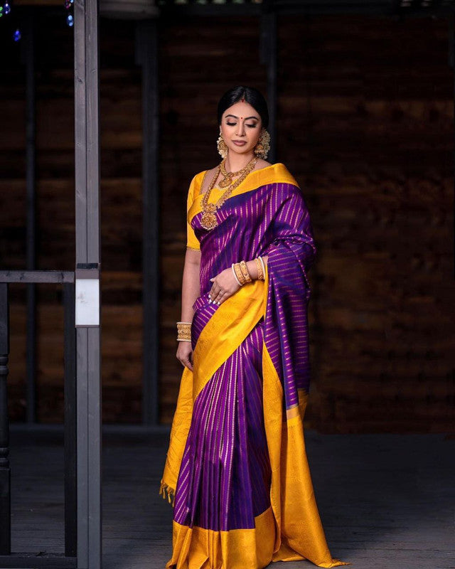 NOZ2TOZ Women Banarasi Silk Woven Saree With Blouse Piece - Magenta | Swadesiicart