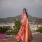NOZ2TOZ Women Banarasi Silk Woven Saree With Blouse Piece - Pink | Swadesiicart