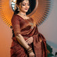 NOZ2TOZ Women Banarasi Silk Woven Saree With Blouse Piece - Maroon | Swadesiicart