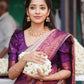 NOZ2TOZ Women Banarasi Silk Woven Saree With Blouse Piece - Grey | Swadesiicart