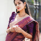 NOZ2TOZ Women Banarasi Silk Woven Saree With Blouse Piece - Grey | Swadesiicart