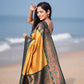 NOZ2TOZ Women Banarasi Silk Woven Saree With Blouse Piece - Yellow | Swadesiicart