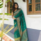 NOZ2TOZ Women Banarasi Silk Woven Saree With Blouse Piece - Green | Swadesiicart