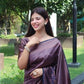 NOZ2TOZ Women Banarasi Silk Woven Saree With Blouse Piece - Wine | Swadesiicart