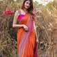 NOZ2TOZ Women Banarasi Silk Woven Saree With Blouse Piece - Orange | Swadesiicart