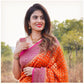 NOZ2TOZ Women Banarasi Silk Woven Saree With Blouse Piece - Orange | Swadesiicart