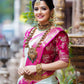 NOZ2TOZ Women Banarasi Silk Woven Saree With Blouse Piece - Pink | Swadesiicart