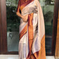 NOZ2TOZ Women Banarasi Silk Woven Saree With Blouse Piece - Cream | Swadesiicart
