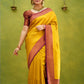 NOZ2TOZ Women Banarasi Silk Woven Saree With Blouse Piece - Yellow | Swadesiicart