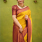NOZ2TOZ Women Banarasi Silk Woven Saree With Blouse Piece - Yellow | Swadesiicart