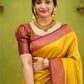 NOZ2TOZ Women Banarasi Silk Woven Saree With Blouse Piece - Yellow | Swadesiicart